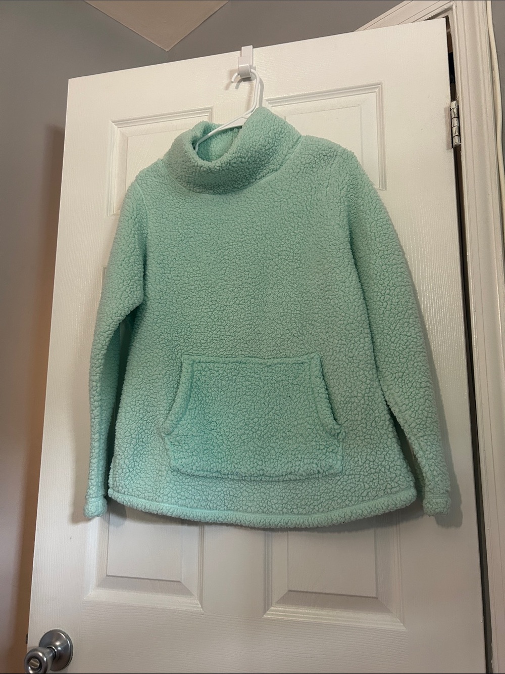 St. John's Bay Mint Green Sherpa Cowl Neck Pullover